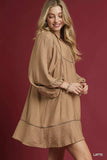 Umgee Boho Peasant Mini Dress with Trim Detail - Trendsi - Flyclothing LLC