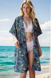 Heimish Full Size Half Sleeve Floral Open Cardigan Plus Size - Trendsi