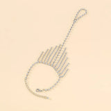 Rhinestone Fringe Hand Chain Bracelet - Trendsi - Flyclothing LLC