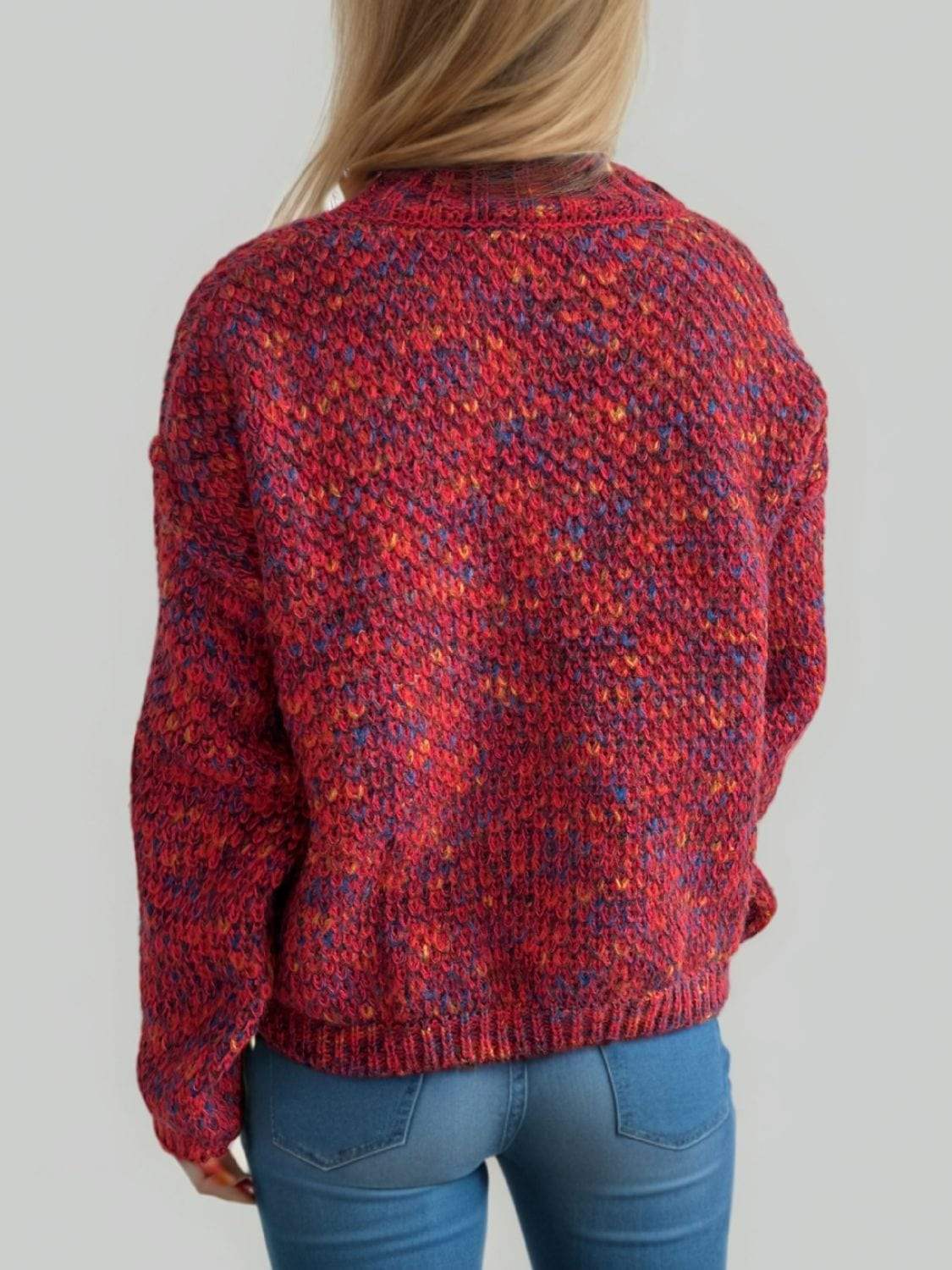 Heathered Turtleneck Dropped Shoulder Sweater - Trendsi - Flyclothing LLC