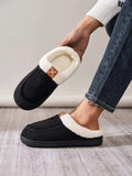 Contrast Round Toe Flat Slippers - Trendsi - Flyclothing LLC