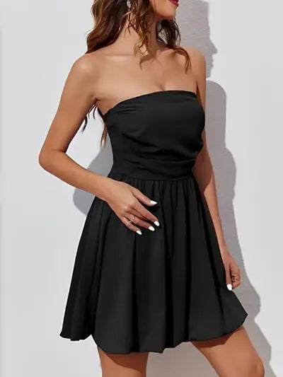 Ruched Tube Mini Dress - Trendsi - Flyclothing LLC