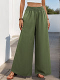 Perfee Smocked Wide Leg Pants - Trendsi