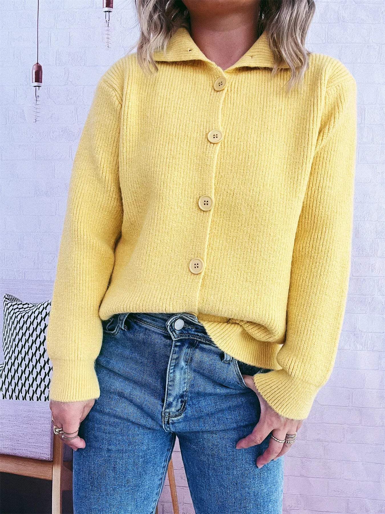 Ribbed Button-Up Cardigan - Trendsi - Flyclothing LLC