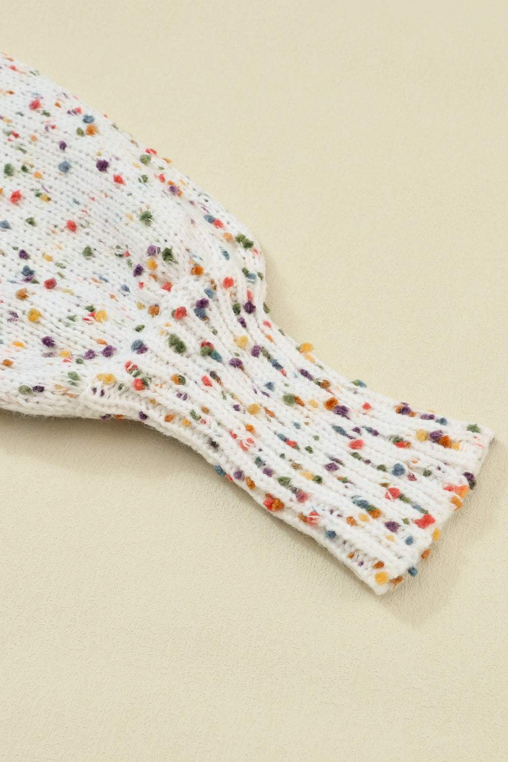 Confetti Round Neck Long Sleeve Sweater - Trendsi - Flyclothing LLC