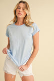 Aemi + Co Lettuce Edge Round Neck Short Sleeve T-Shirt - Trendsi