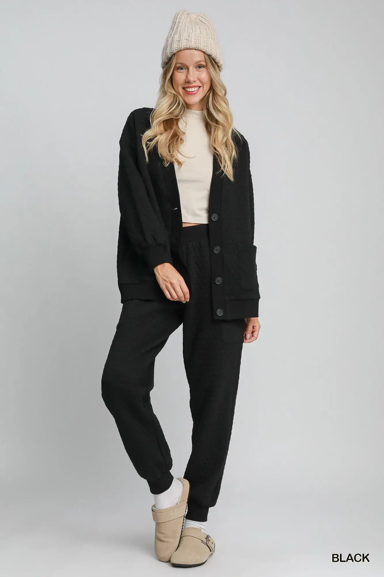 Umgee Button-Up Jacquard Cardigan - Trendsi - Flyclothing LLC
