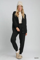 Umgee Button-Up Jacquard Cardigan - Trendsi - Flyclothing LLC