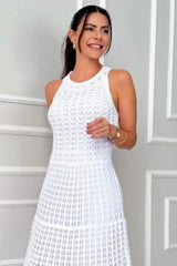 Hollowed-Out Sleeveless Maxi Dress - Trendsi - Flyclothing LLC