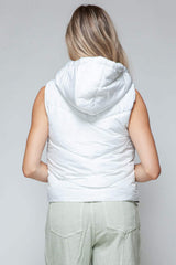 Snobbish Zip Up Quilted Hooded Vest - Trendsi - Flyclothing LLC