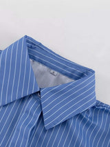 Striped Shirt and Asymmetrical Mini Skirt Set - Trendsi - Flyclothing LLC