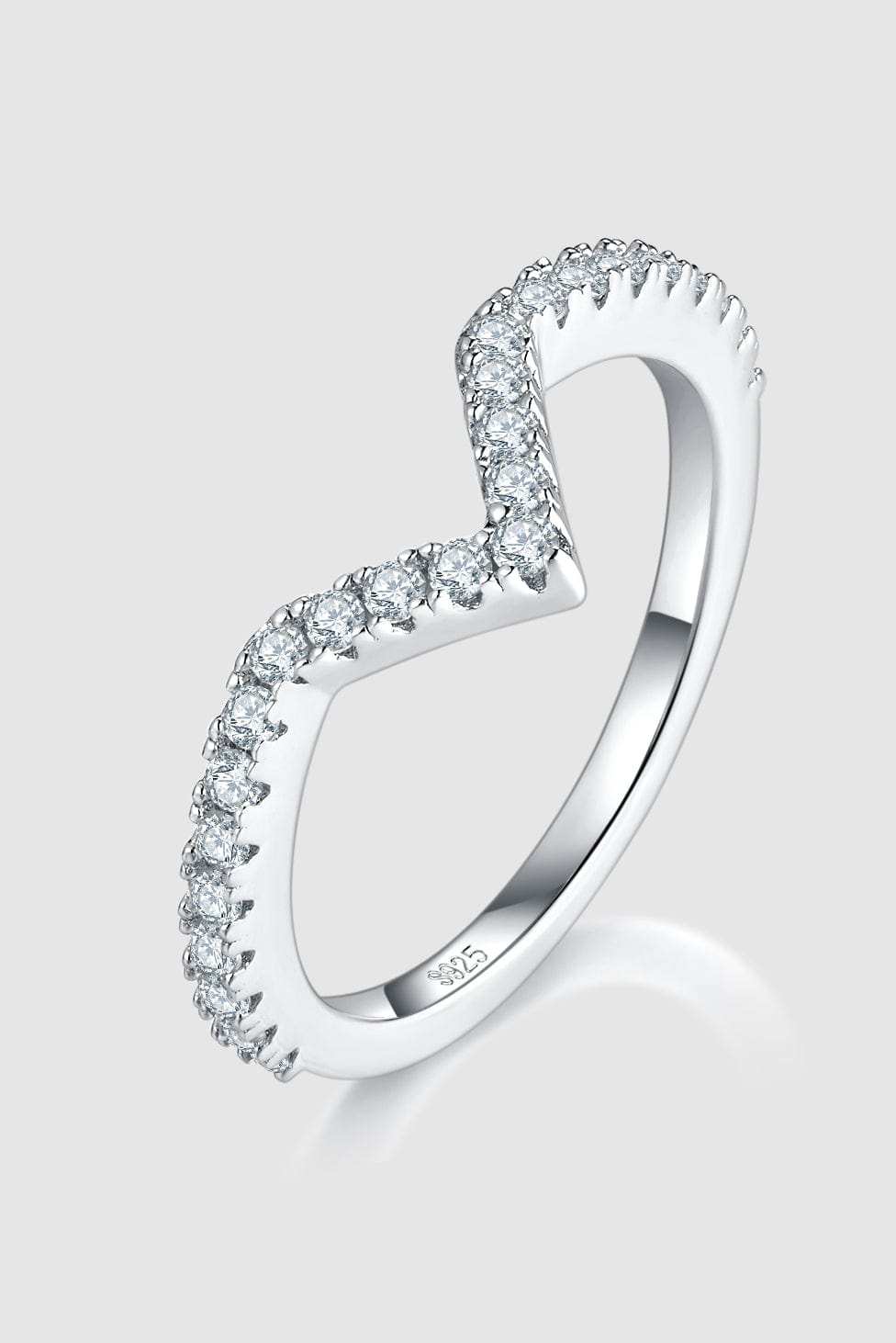 1 Carat Moissanite 925 Sterling Silver Double Layered Ring - Trendsi - Flyclothing LLC