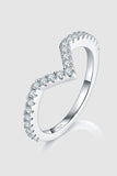 1 Carat Moissanite 925 Sterling Silver Double Layered Ring - Trendsi