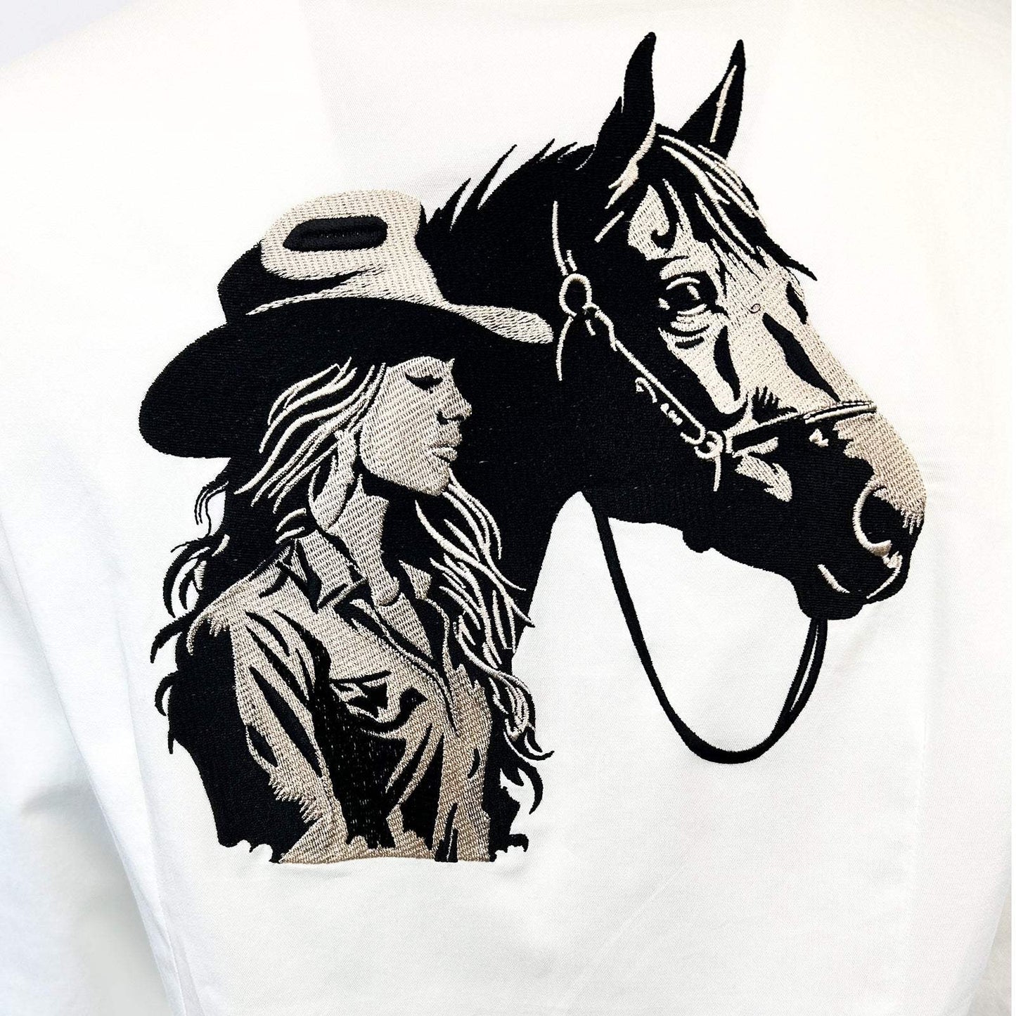 Women’s Ivory Cowgirl & Horse Embroidered Western Shirt - Rockmount Ranch Wear - Flyclothing LLC