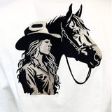 Women’s Ivory Cowgirl & Horse Embroidered Western Shirt - Rockmount Ranch Wear - Flyclothing LLC