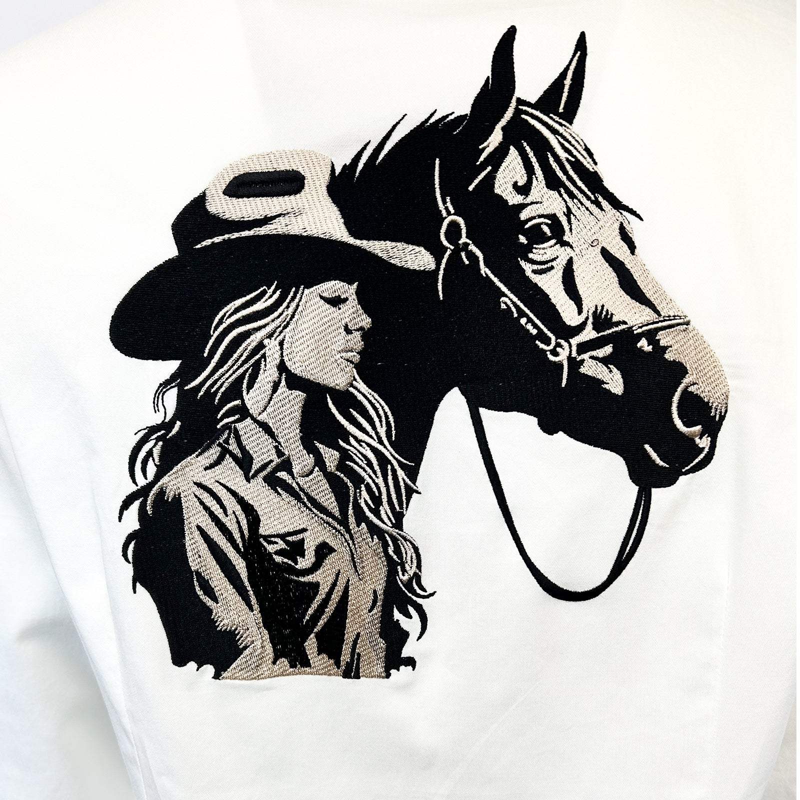 Women’s Ivory Cowgirl & Horse Embroidered Western Shirt - Rockmount Ranch Wear - Flyclothing LLC