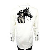Women’s Ivory Cowgirl & Horse Embroidered Western Shirt - Rockmount Ranch Wear - Flyclothing LLC