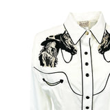 Women’s Ivory Cowgirl & Horse Embroidered Western Shirt - Rockmount Ranch Wear - Flyclothing LLC
