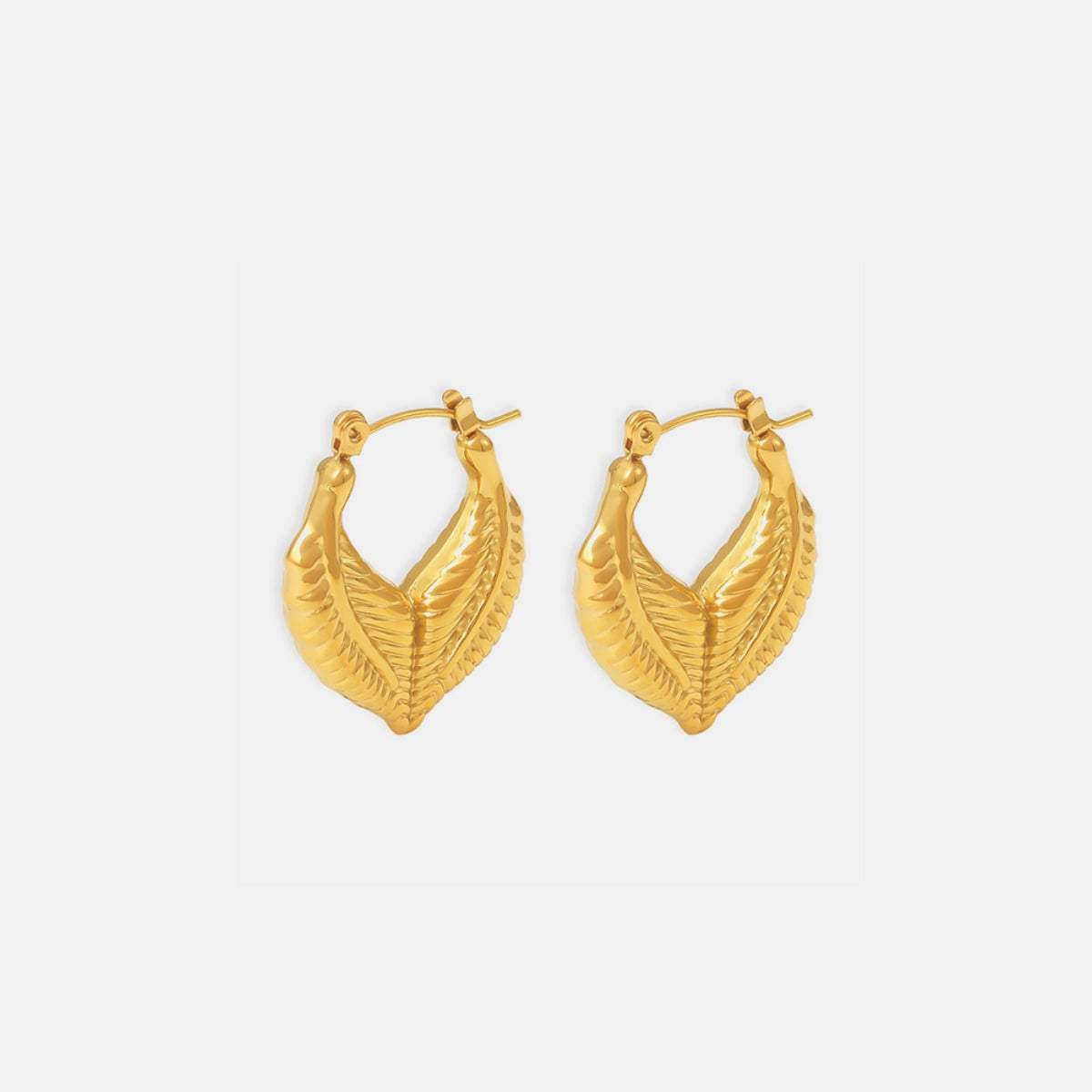 Titanium Steel Leaf Shape Earrings - Trendsi - Flyclothing LLC
