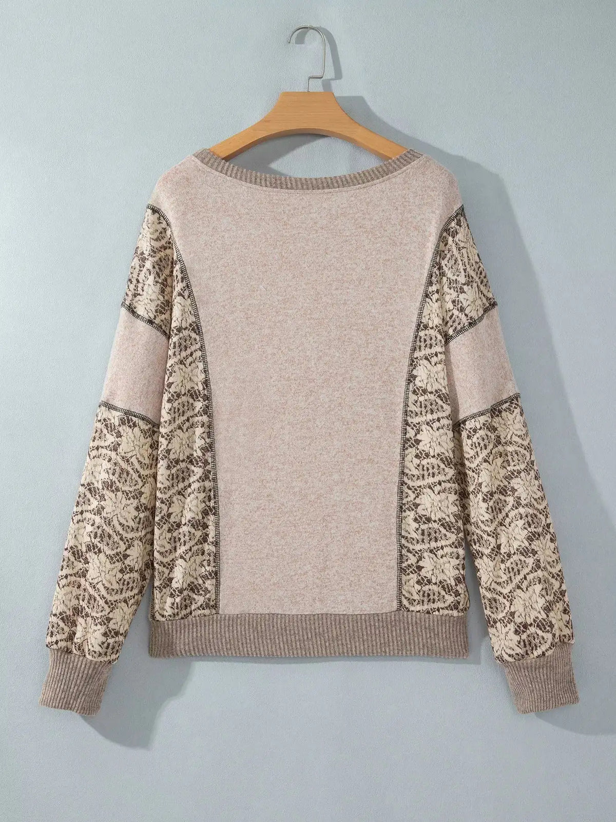 Floral Print Round Neck Long Sleeve Shift Top - Trendsi - Flyclothing LLC