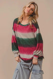 BiBi Striped Gradation Print Knit Top - Trendsi - Flyclothing LLC