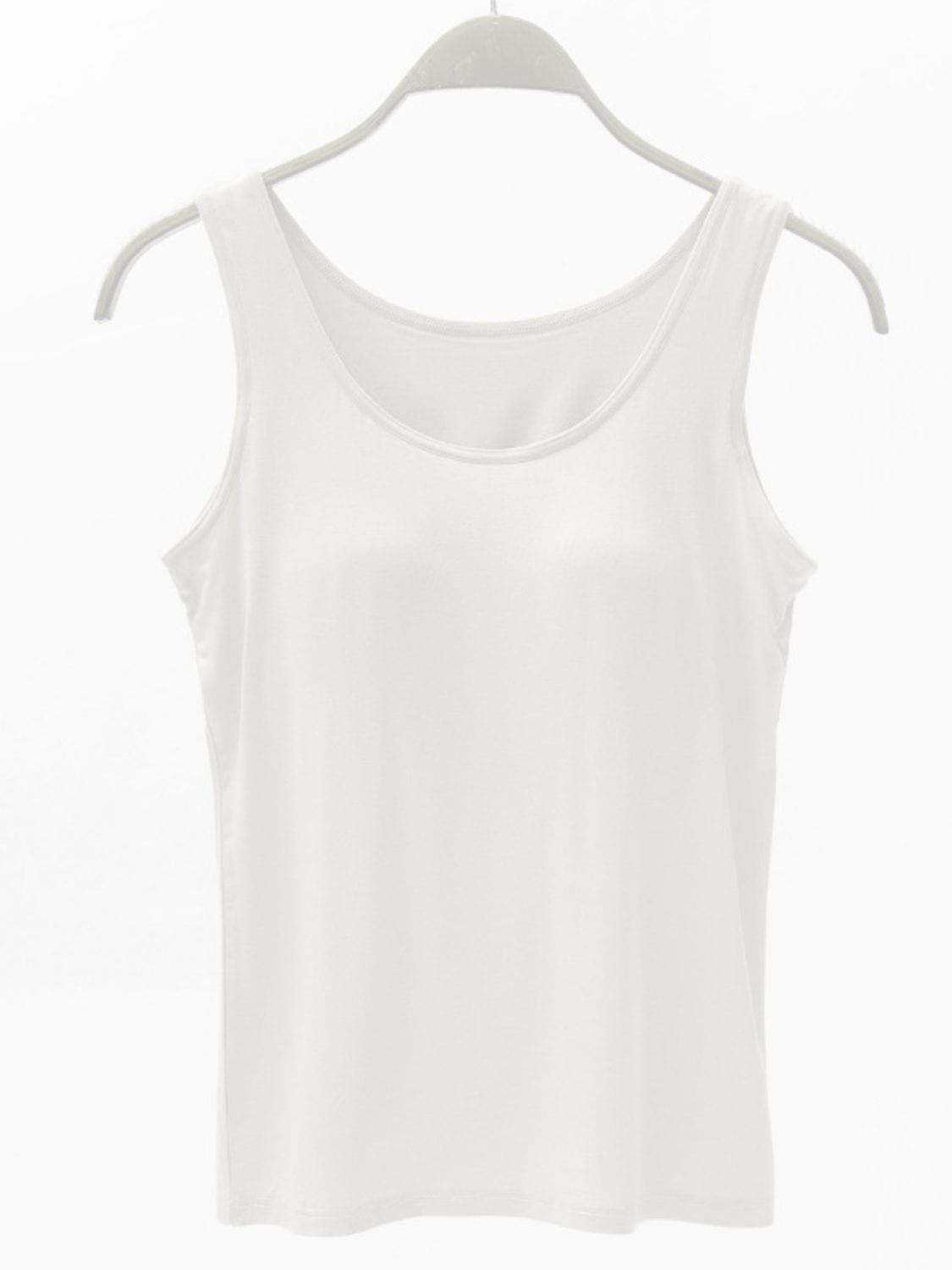 Full Size Wide Strap Modal Tank with Bra - Trendsi - Flyclothing LLC