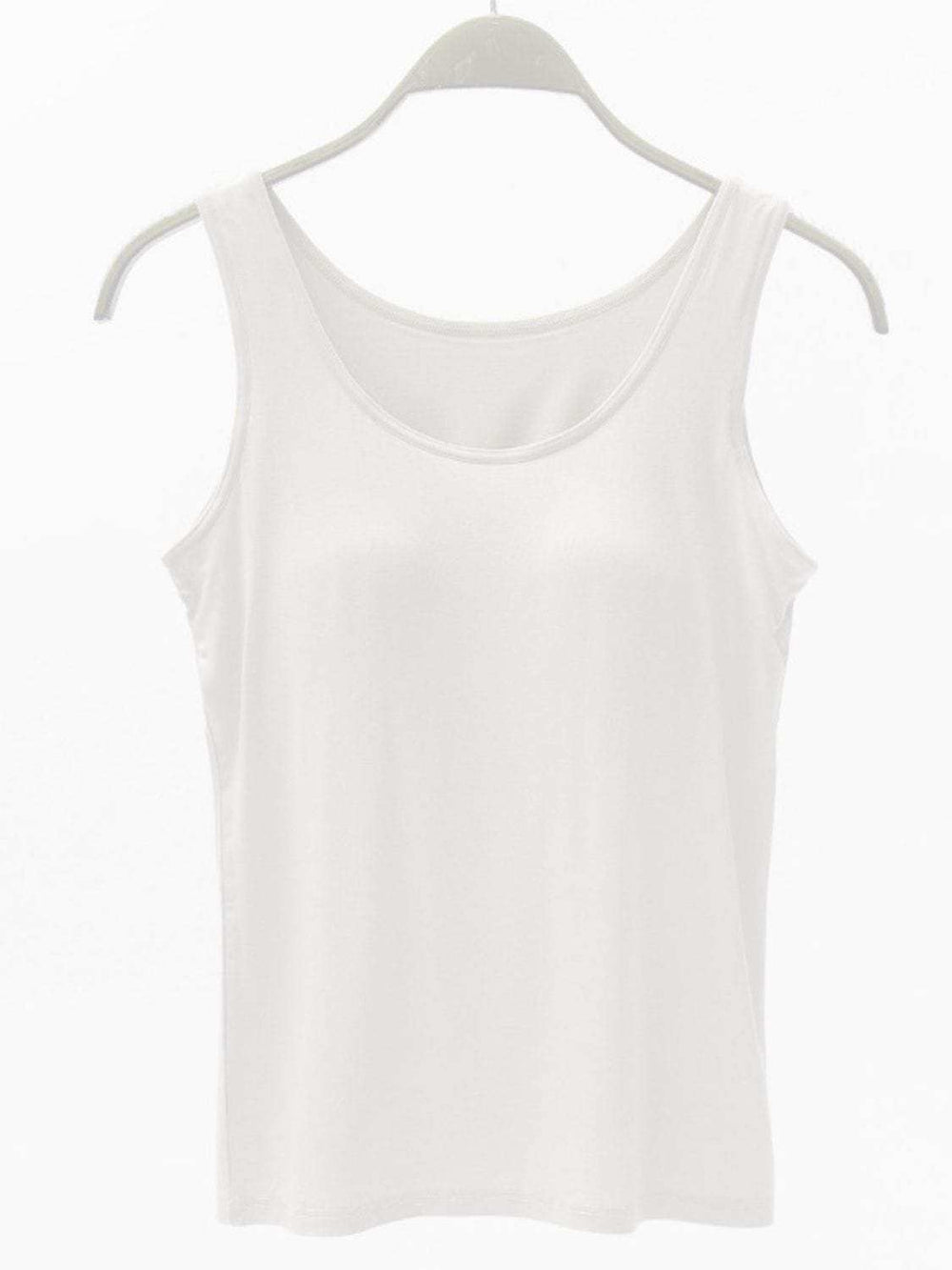 Full Size Wide Strap Modal Tank with Bra - Trendsi - Flyclothing LLC