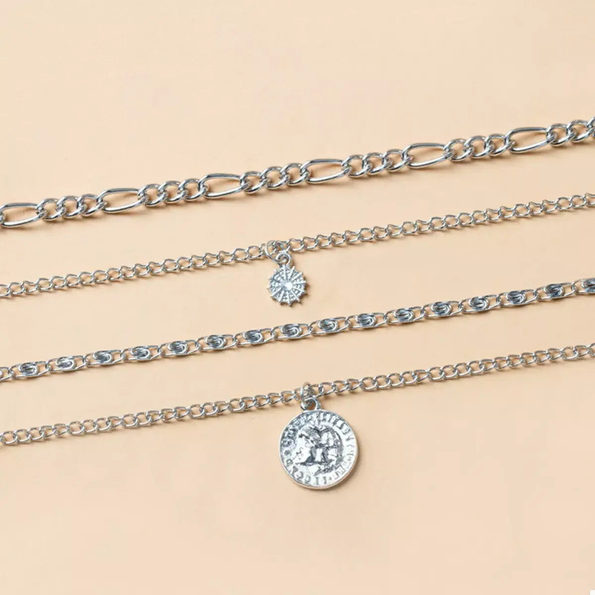 Four Layered Pendant Necklace - Trendsi - Flyclothing LLC
