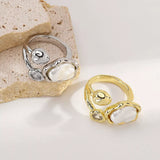 Irregular Pearl Open Ring - Trendsi - Flyclothing LLC
