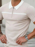 Men's Plus Size Collared Neck Short Sleeve Polo - Trendsi - Flyclothing LLC