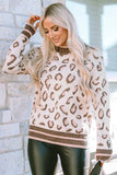 Leopard Mock Neck Long Sleeve Sweater - Trendsi - Flyclothing LLC