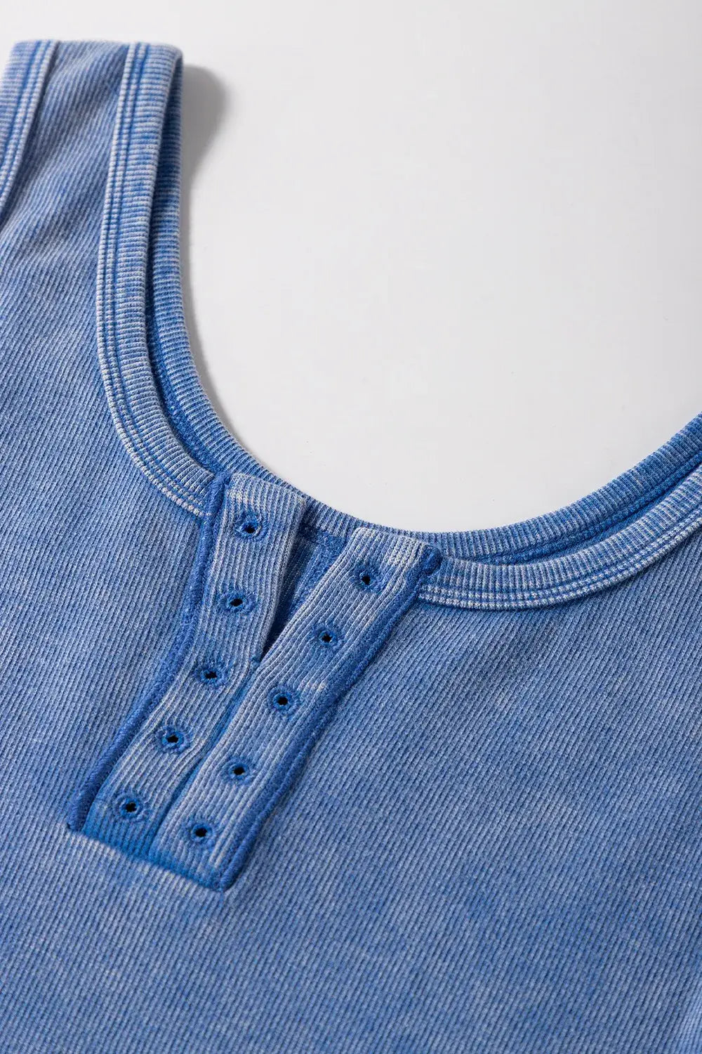 Mineral Wash Ribbed Notch Neck Tank - Trendsi - Flyclothing LLC