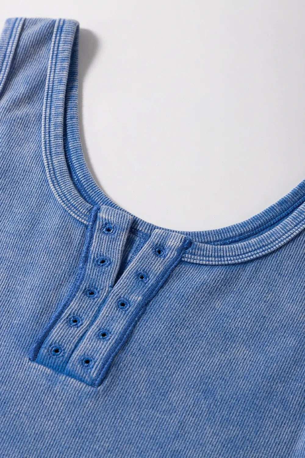 Mineral Wash Ribbed Notch Neck Tank - Trendsi - Flyclothing LLC