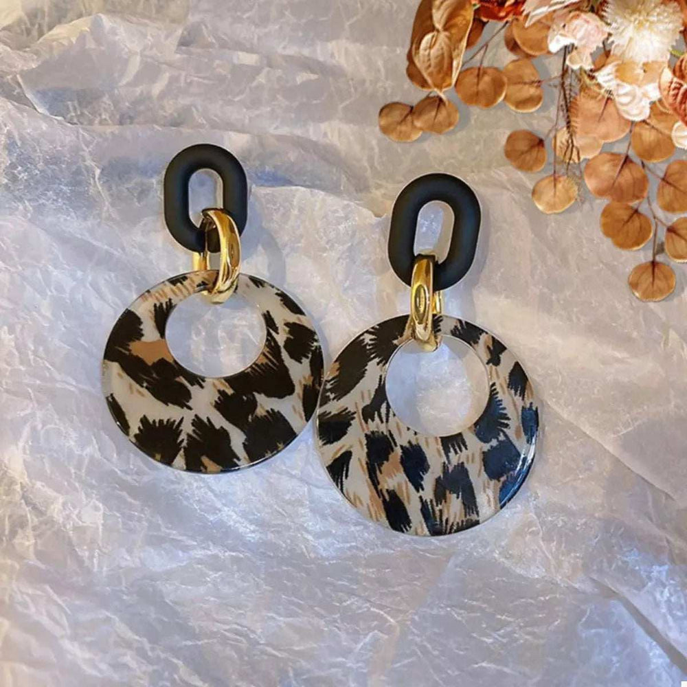 Printed Circle Dangle Earrings - Trendsi - Flyclothing LLC