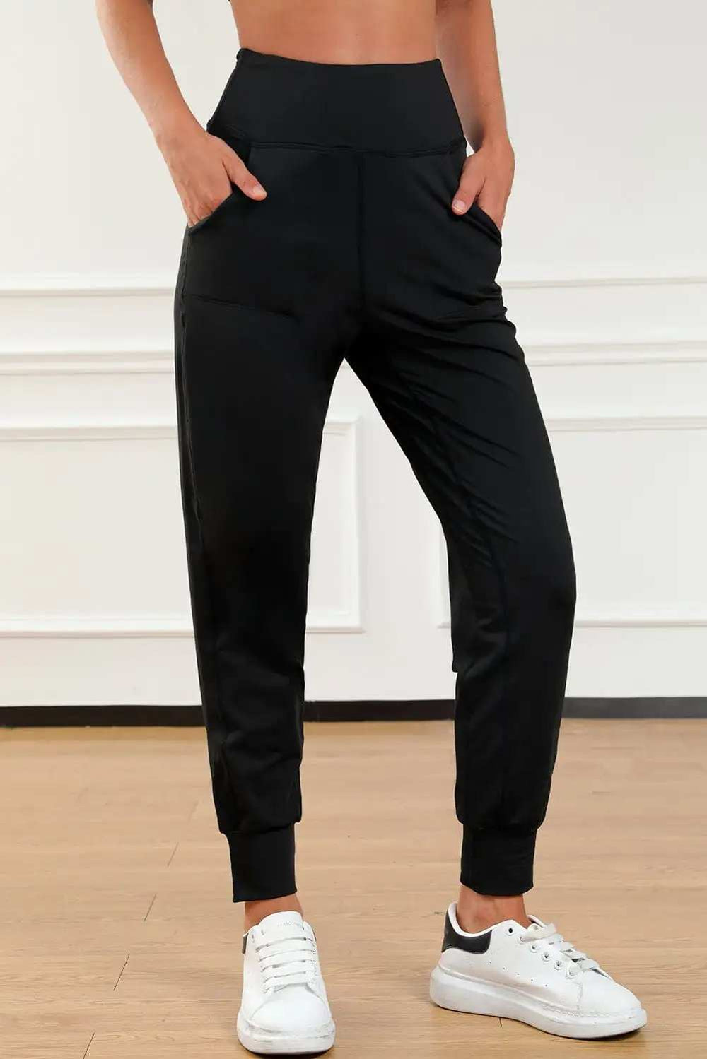 High Waist Joggers with Pockets - Trendsi - Flyclothing LLC