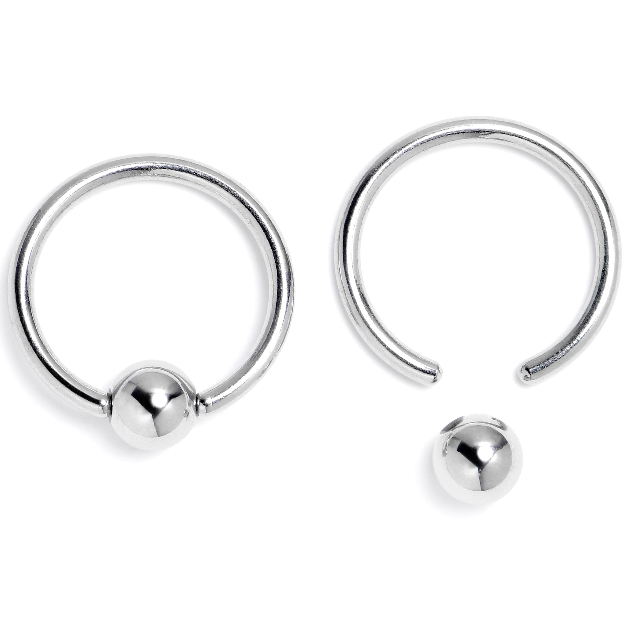 16G 3/8 Howling Ghost BCR Captive Ring Set of 4