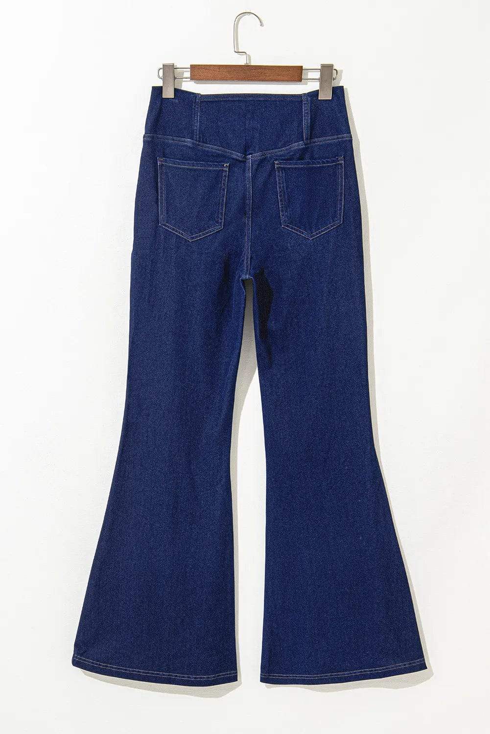 Asymmetric Waist Flare Jeans - Trendsi - Flyclothing LLC