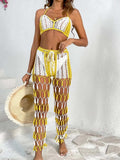 Cutout Halter Neck Top and Pants Two-Piece Swim Set - Trendsi - Flyclothing LLC