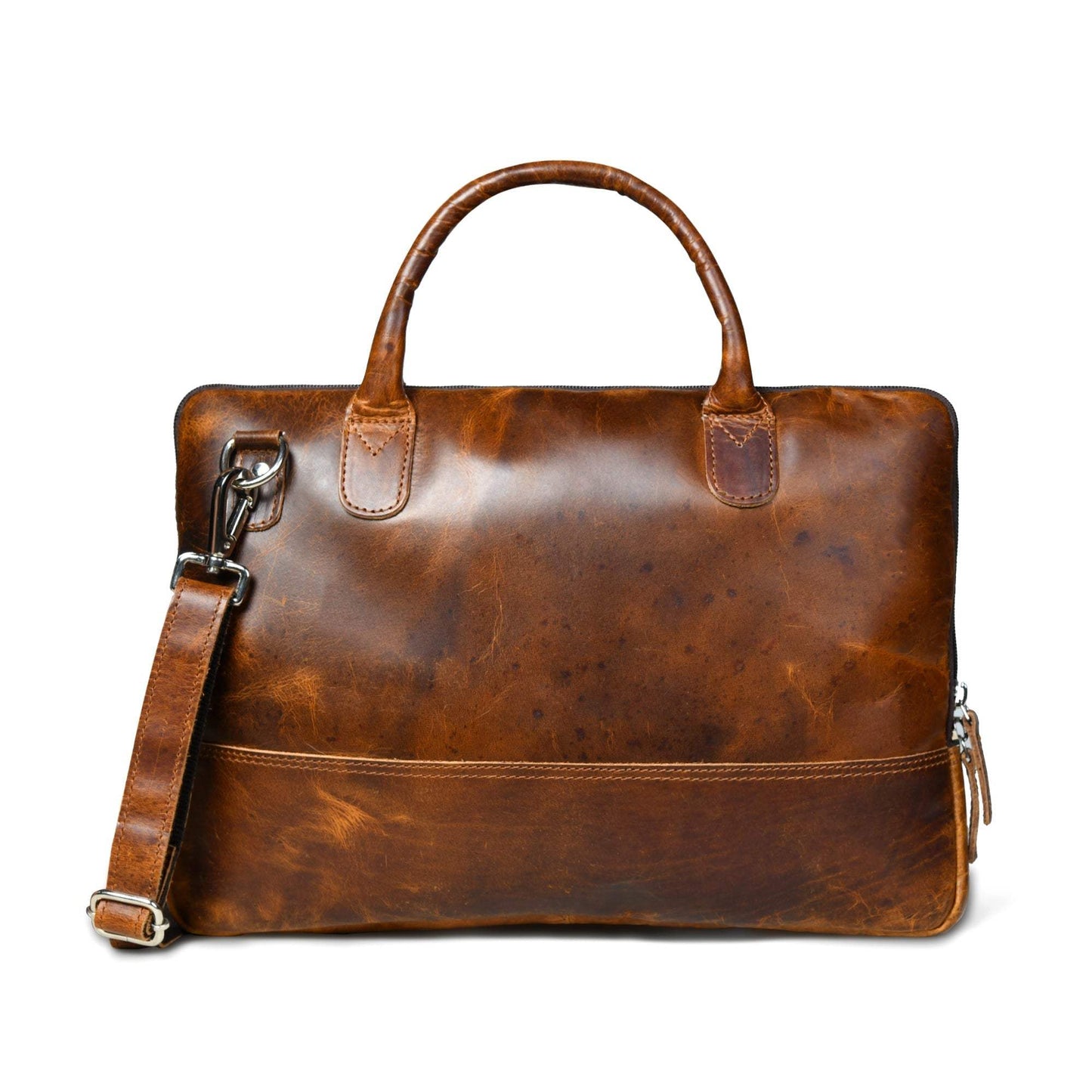 Modernist Leather Laptop Bag- Brown - Classy Leather Bags - Flyclothing LLC