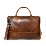 Modernist Leather Laptop Bag- Brown - Classy Leather Bags - Flyclothing LLC