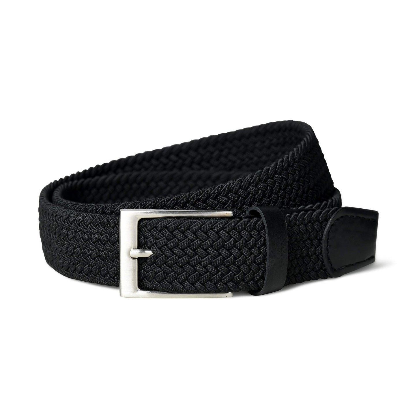 Braided Black Canvas Belt - Classy Leather Bags - Flyclothing LLC