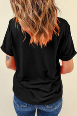 Letter Graphic Round Neck Short Sleeve T-Shirt - Trendsi - Flyclothing LLC