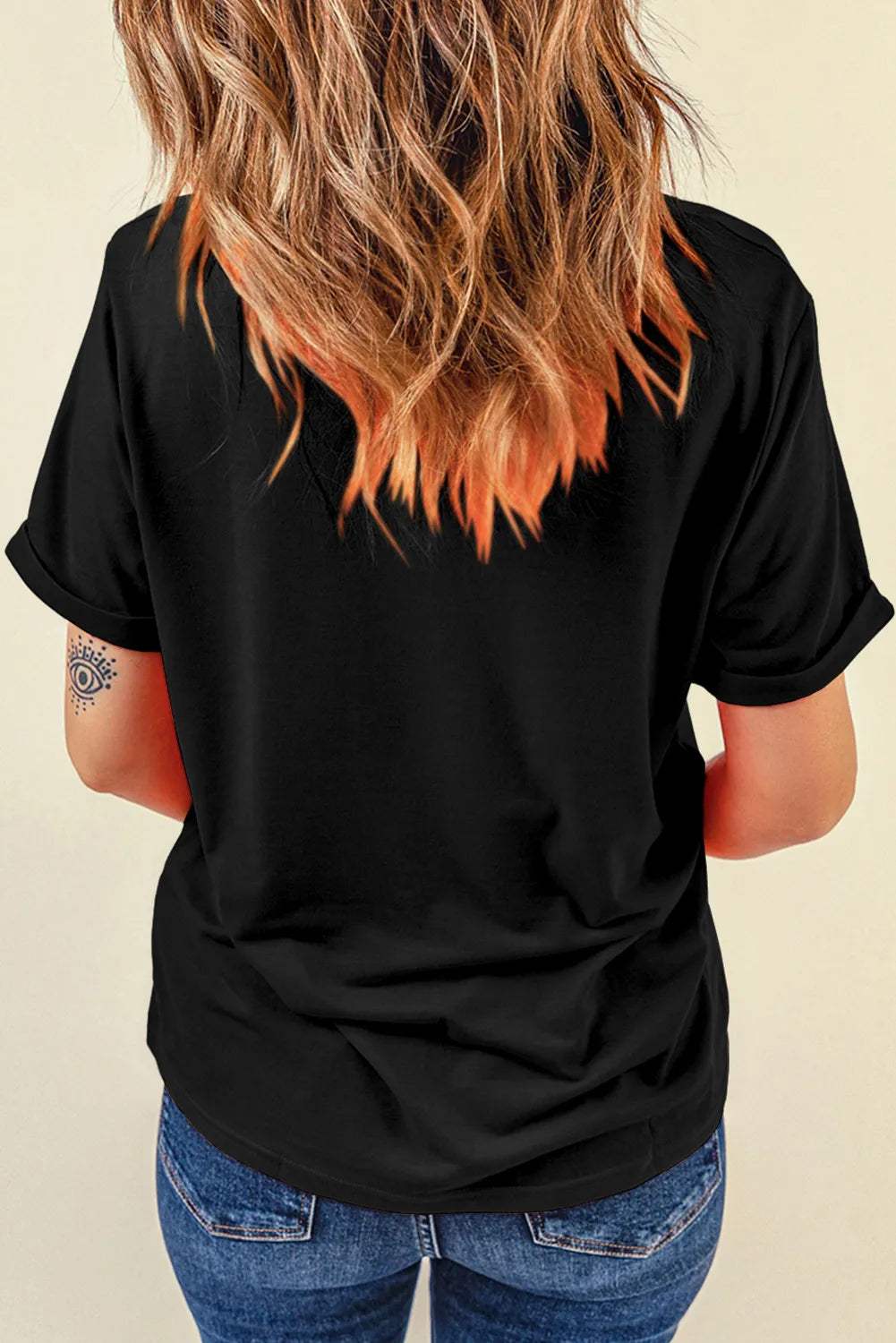 Letter Graphic Round Neck Short Sleeve T-Shirt - Trendsi - Flyclothing LLC