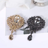 Alloy Rhinestone Teardrop Brooch - Trendsi - Flyclothing LLC