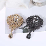 Alloy Rhinestone Teardrop Brooch - Trendsi - Flyclothing LLC