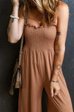 Frill Smocked Wide Leg Jumpsuit - Trendsi - Flyclothing LLC