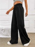 Honey Drawstring Elastic Waist Wide Leg Pants - Trendsi - Flyclothing LLC