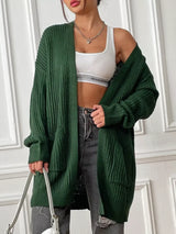 Open Front Drop Shoulder Cardigan - Trendsi - Flyclothing LLC