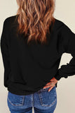 Rhinestone LOVE Round Neck Long Sleeve Sweatshirt - Trendsi - Flyclothing LLC