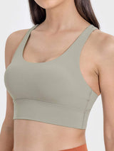 Crisscross Scoop Neck Active Tank - Trendsi - Flyclothing LLC